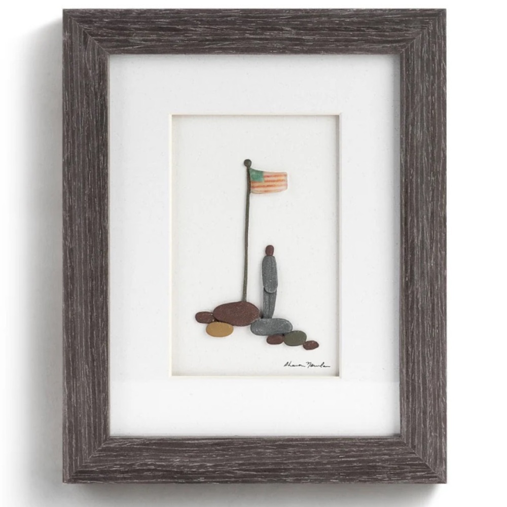 ✅Sharon Nowlan Patriotic America Proud Wall Art with Grey Frame by Demdaco8
